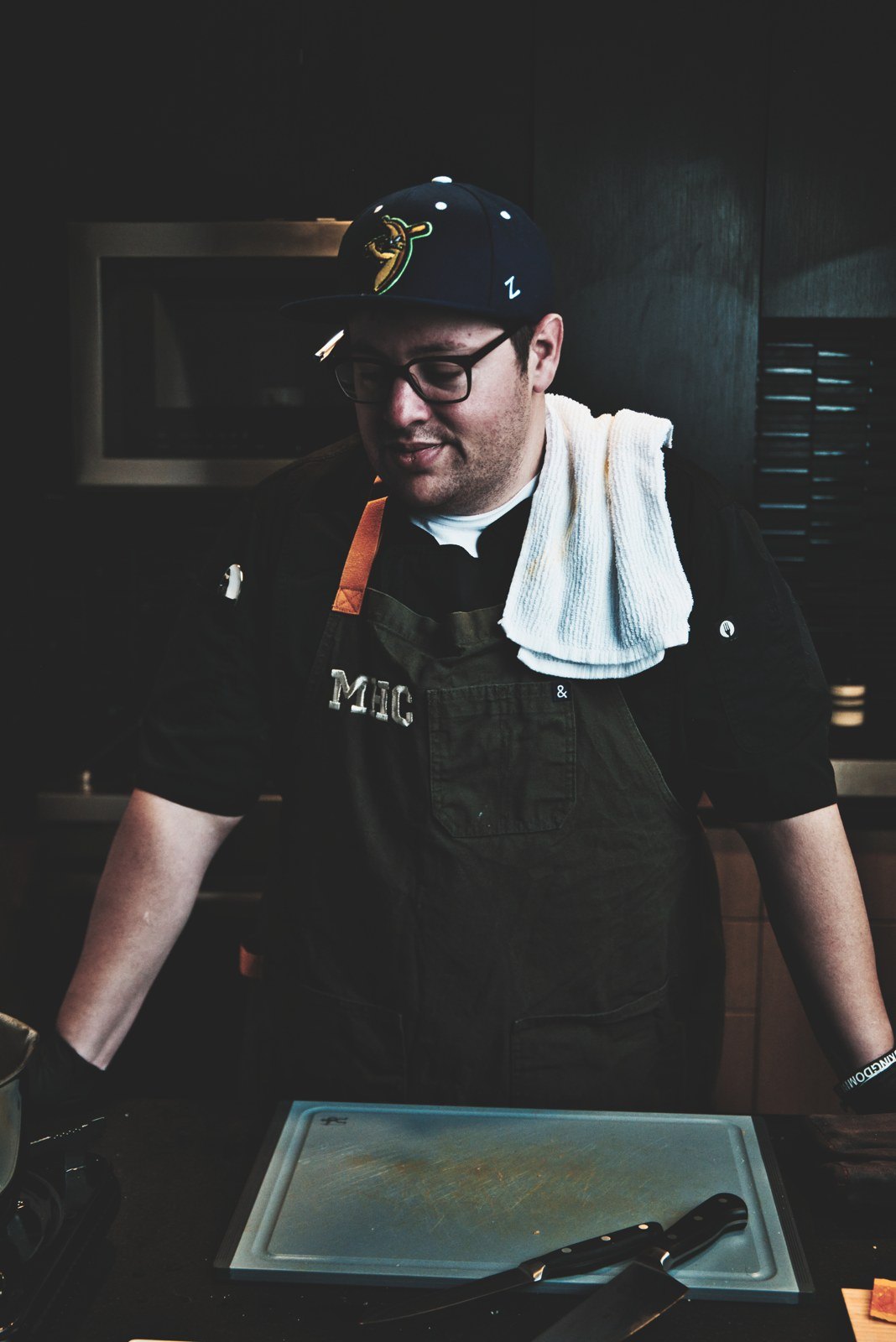 Chef Steve Ingber in a client kitchen