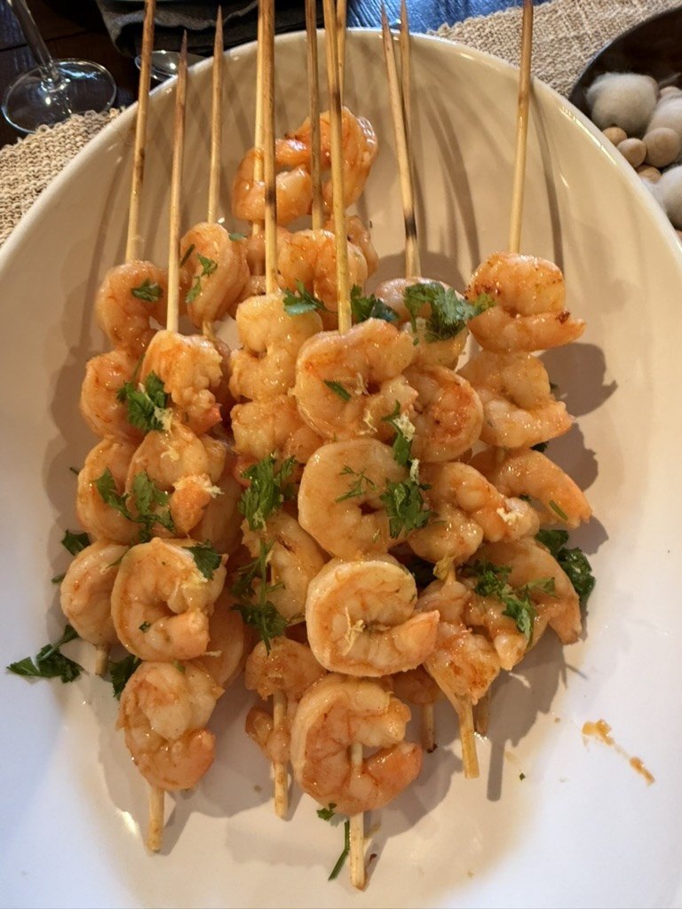 Grilled shrimp skewers